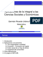 Aplicaciones de la integral a las Ciencias Sociales y Económicas 