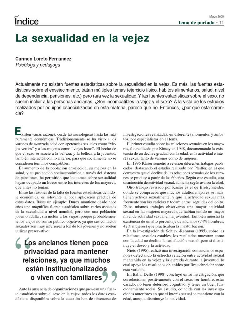 Sexualidad en la Vejez | PDF