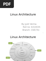 Linux Architecture: by Jyoti Verma Roll No: 6310035 Branch: CSE (7A)