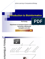 Introduction To Bioinformatics: CSCI8980: Applied Machine Learning in Computational Biology