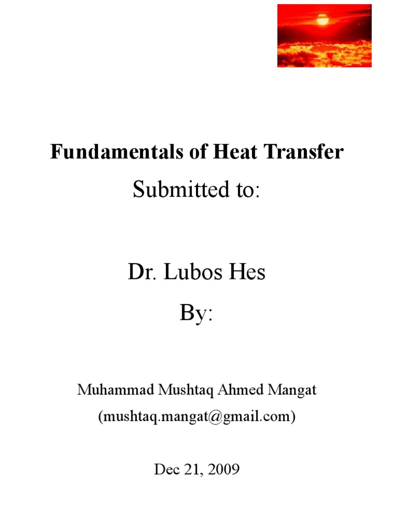 Fundamentals of Heat and Mass Transfer | Heat Transfer | Thermal Conduction