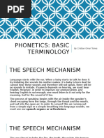 Phonetics: Basic Terminology: by Cristian Omar Torres