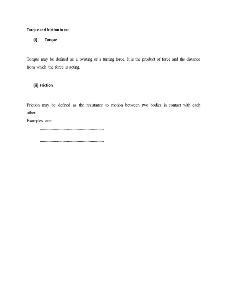 Torque and Friction Basics | PDF | History