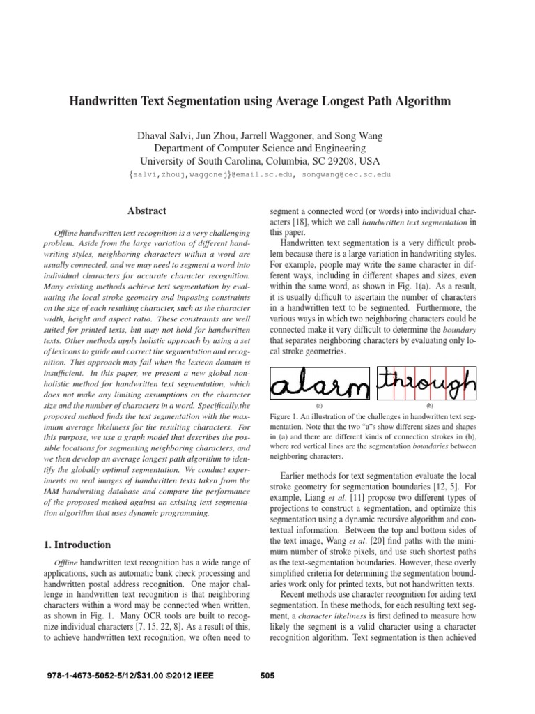 Research Paper On Character Recognition | PDF | Image Segmentation ...