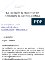 La Validación de Procesos Como Herramienta de La Mejora Continua