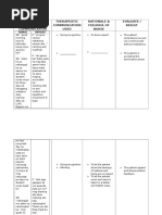 Verbal / Non-Verbal Communication Therapeutic Communication Used Rationale & Feelings of Nurse Evaluate / Result