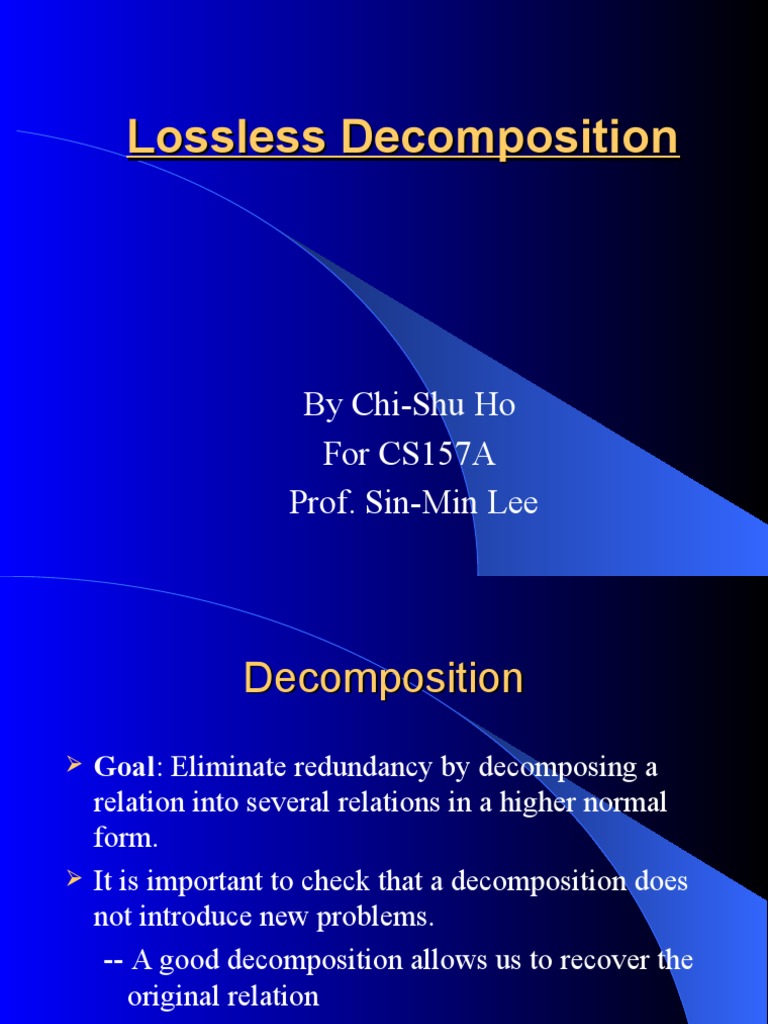 Lossless Decomposition | PDF