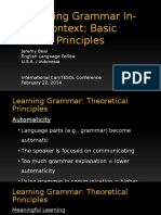Teaching Grammar In-Context: Basic Principles: Jeremy Beal English Language Fellow U.S.A. / Indonesia