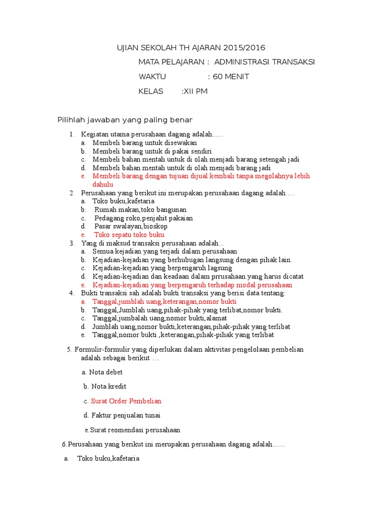 Administrasi Transaksi 2021