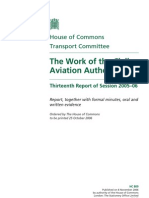 House of Commons Transport Committee: The Work of The Civil Aviation Authority