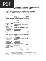 Sample LET Shading Answer Sheet | PDF