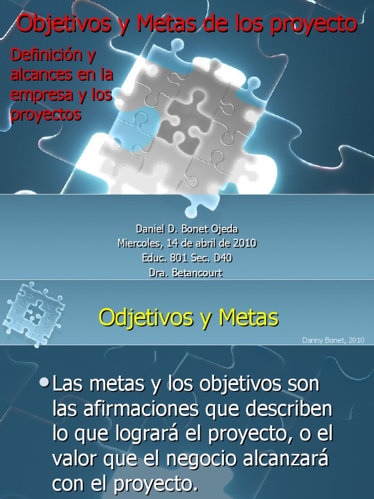 Metas y Objetivos en Proyectos | PDF | Business