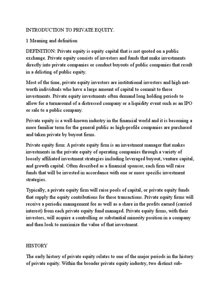 Understanding Private Equity Funds | PDF | Private Equity | Leveraged ...