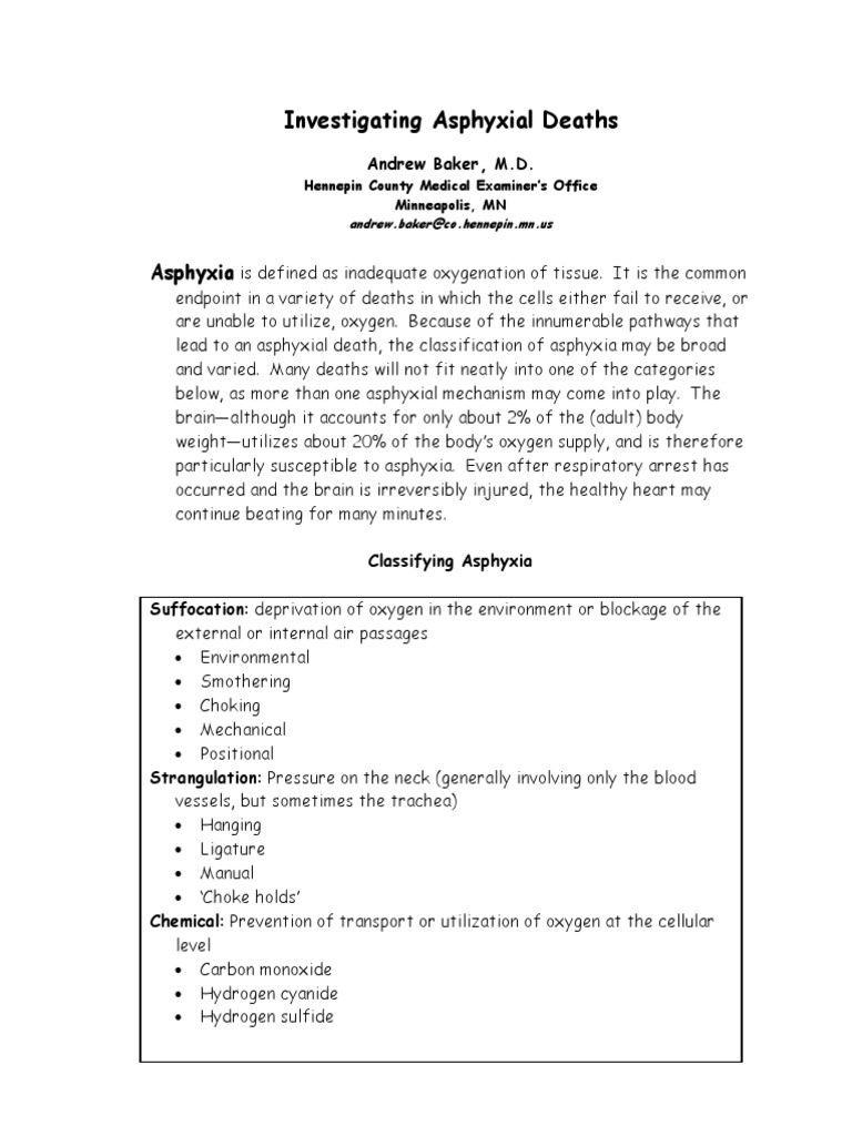 Understanding Asphyxial Deaths | PDF | Autopsy | Hanging