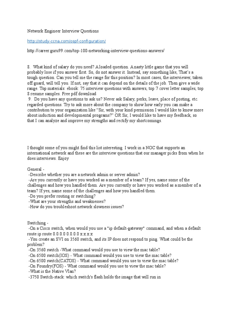 Network Engineer Interview Questions Multiprotocol Label