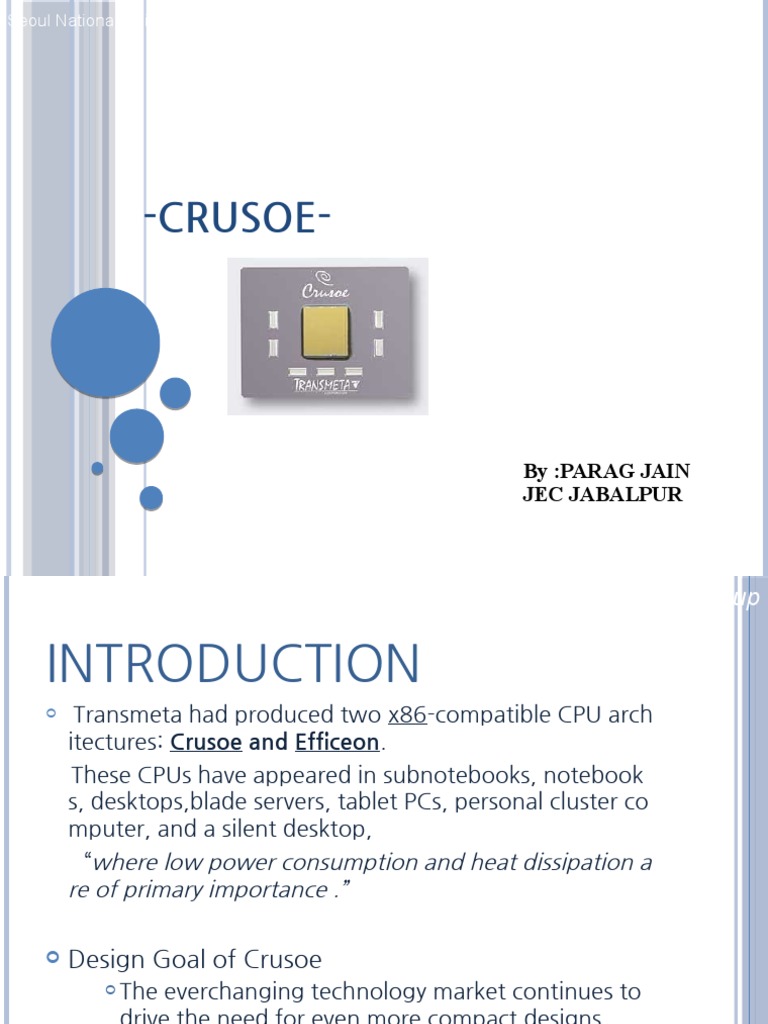 Crusoe CPU: Compact & Efficient | PDF | Electronic Design | Classes Of ...