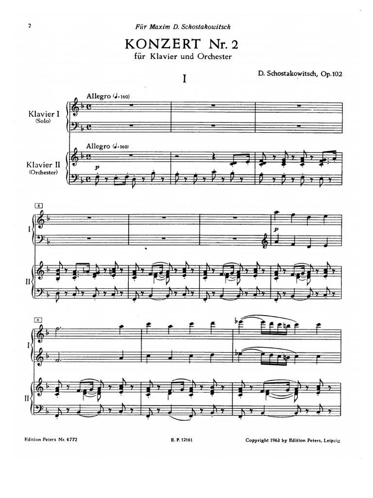 esponja Cincuenta Etna Shostakovich - Piano Concerto 2 | PDF