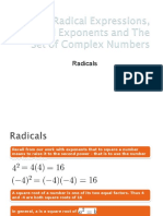 Radicals Exps, Rational Exponents, Set of Complex Nos