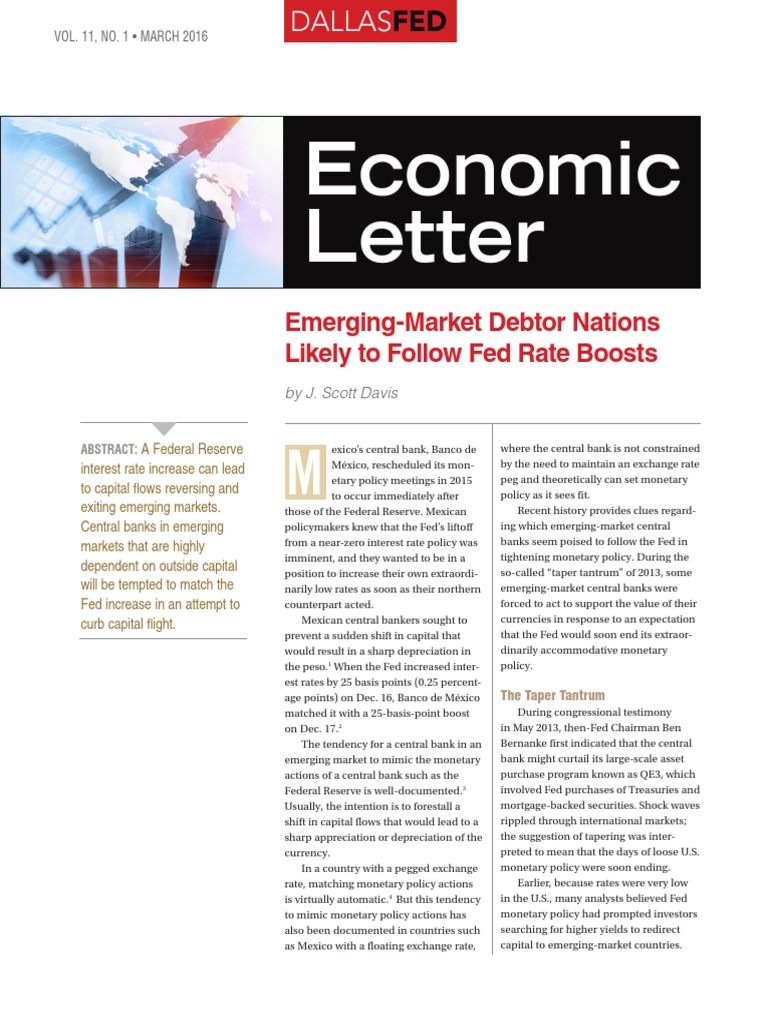 Economic Letter Economic Letter EmergingMarket Debtor Nations Likely