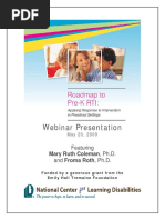 Roadmap To Pre-K Rti Webinar Handout