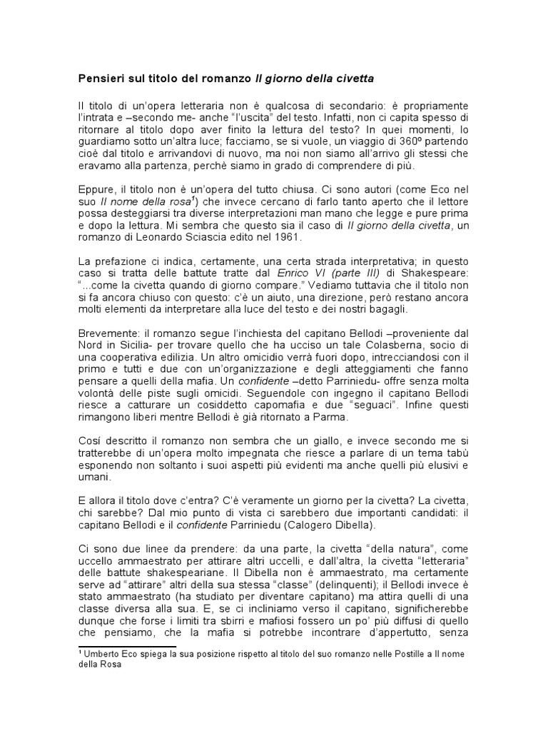 Il Giorno Della Civetta Audiolibro Gratis