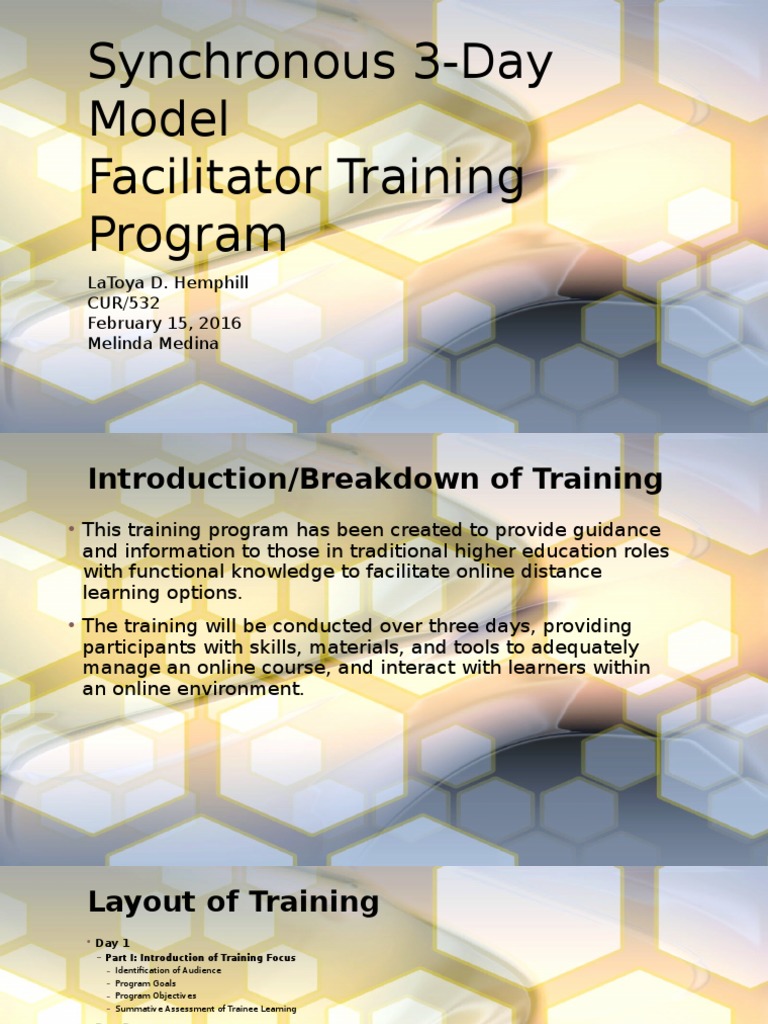 Synchronous 3-Day Online Facilitation Training | PDF | Career & Growth ...
