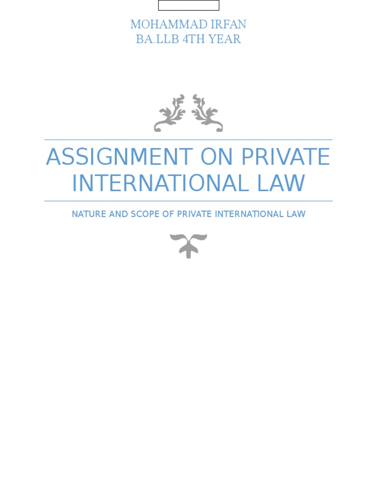 Private International Law PDF International Law Domicile Law 