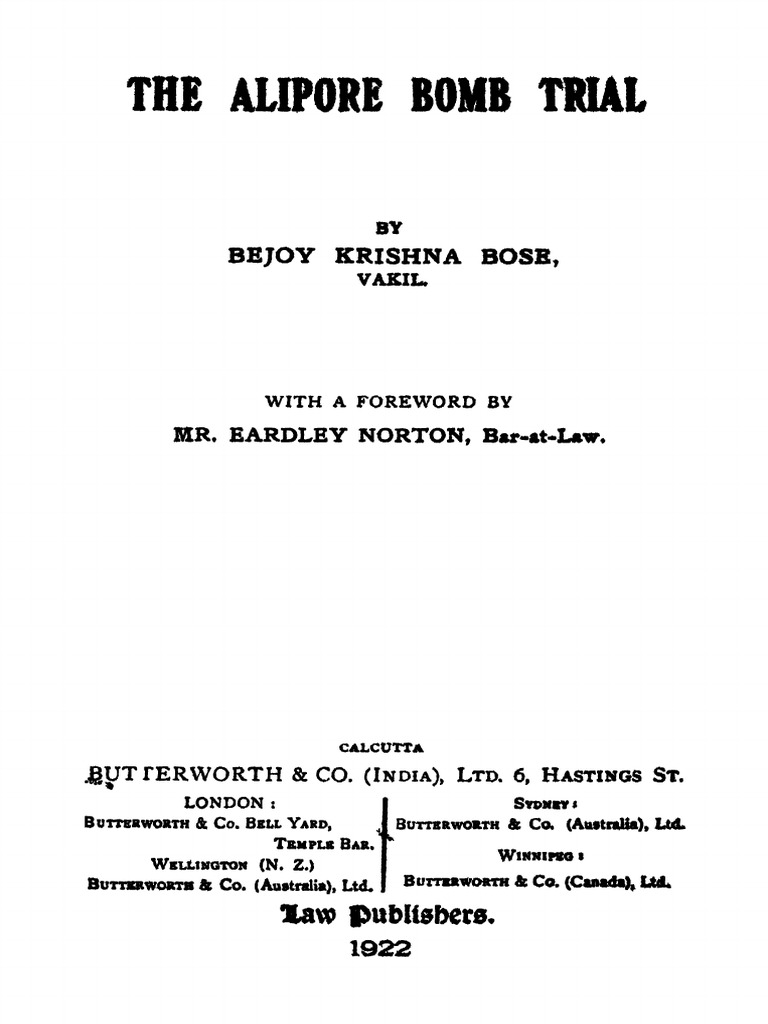 The Alipore Bomb CasePre Independence Trial