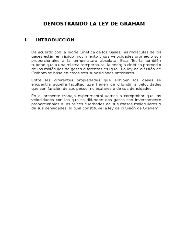 Ley de Graham PDF Ácido clorhídrico Gases