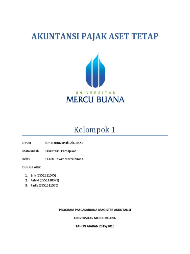 Tugas Akuntansi Pajak Aset Tetap Pdf