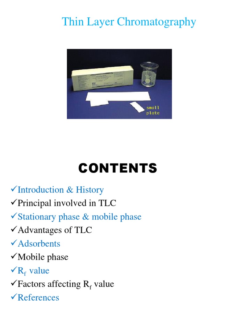 Tlc Thin Layer Chromatography Elution