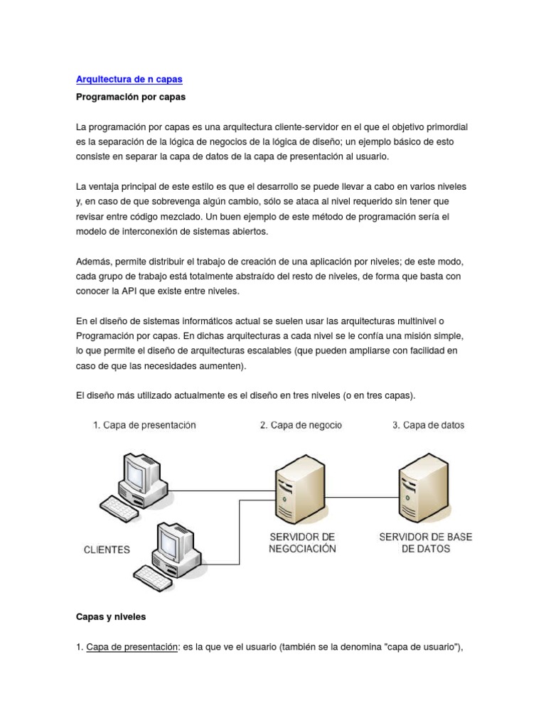Arquitectura de N Capas en Programación | PDF | Servidor web | Internet ...