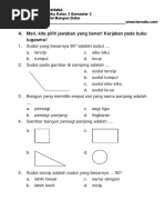 Soal Uh Matematika Kelas 3 Bab Mengenal Sifat Bangun Datar Semester 2