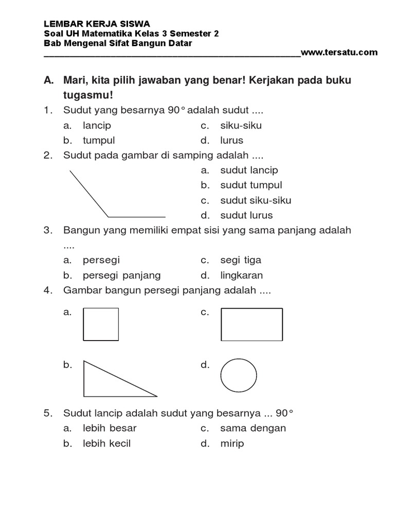 Soal Matematika Sd Kelas 4 Semester 2 Bab Pecahan