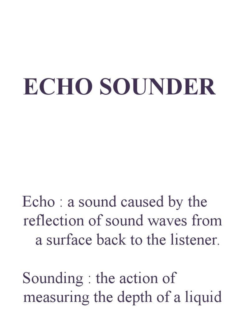 Echo Sounder Sound Motion (Physics)