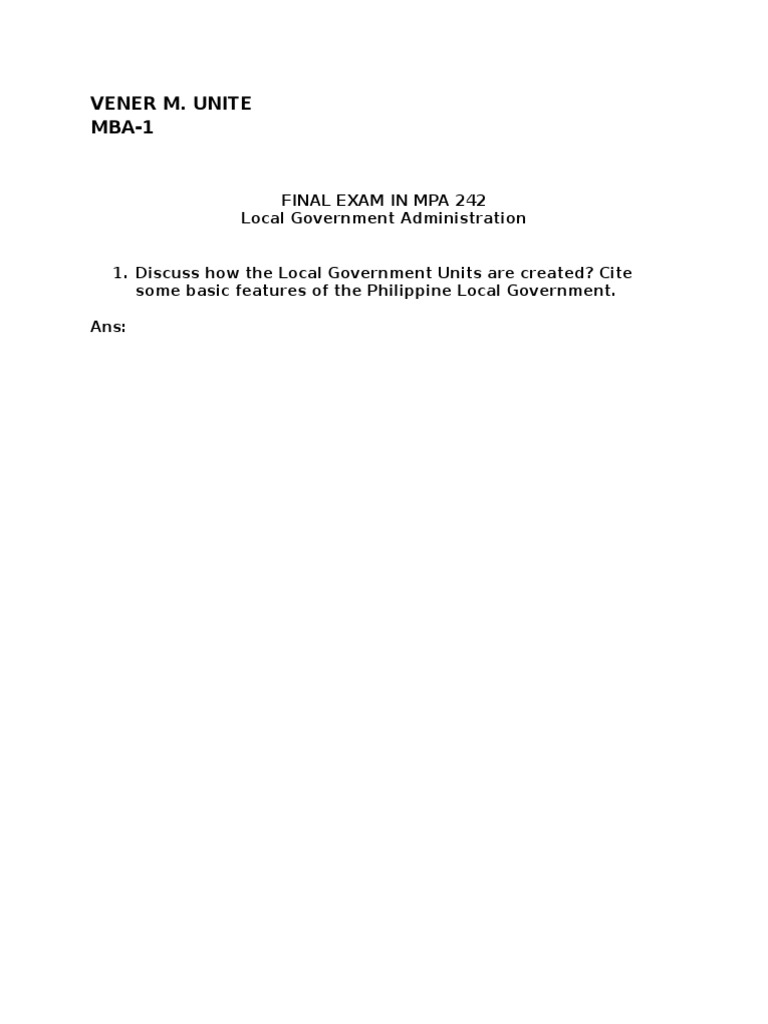 Local Government Units in the Philippines | PDF