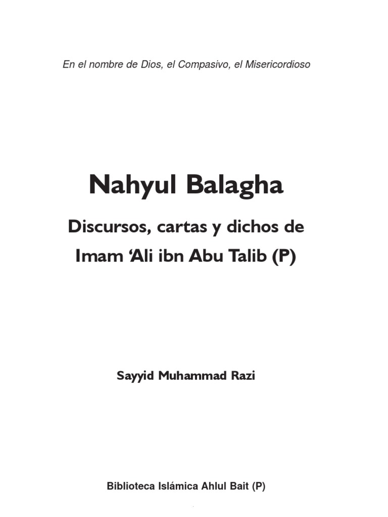 Cumbre de La Elocuencia Discursos Cartas y Dichos Del Ima PDF