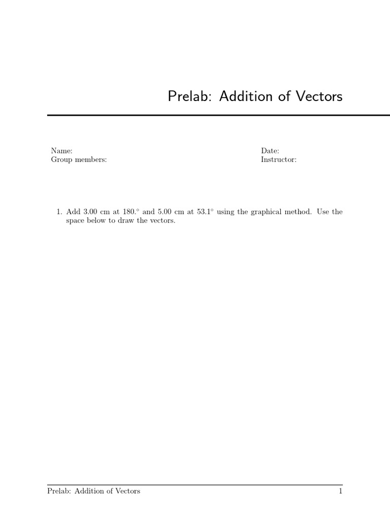 02 Addition of Vectors | PDF | Euclidean Vector | Geometric Measurement