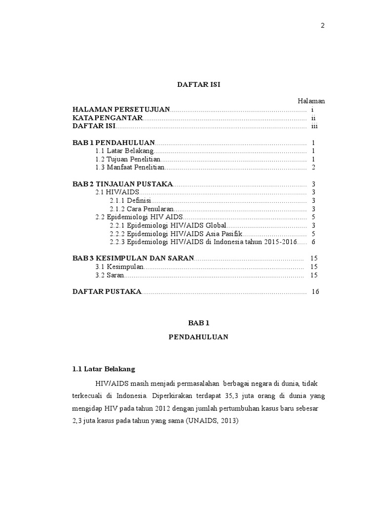 Epidemiologi Hiv Aids Di Indonesia Tahun 2015
