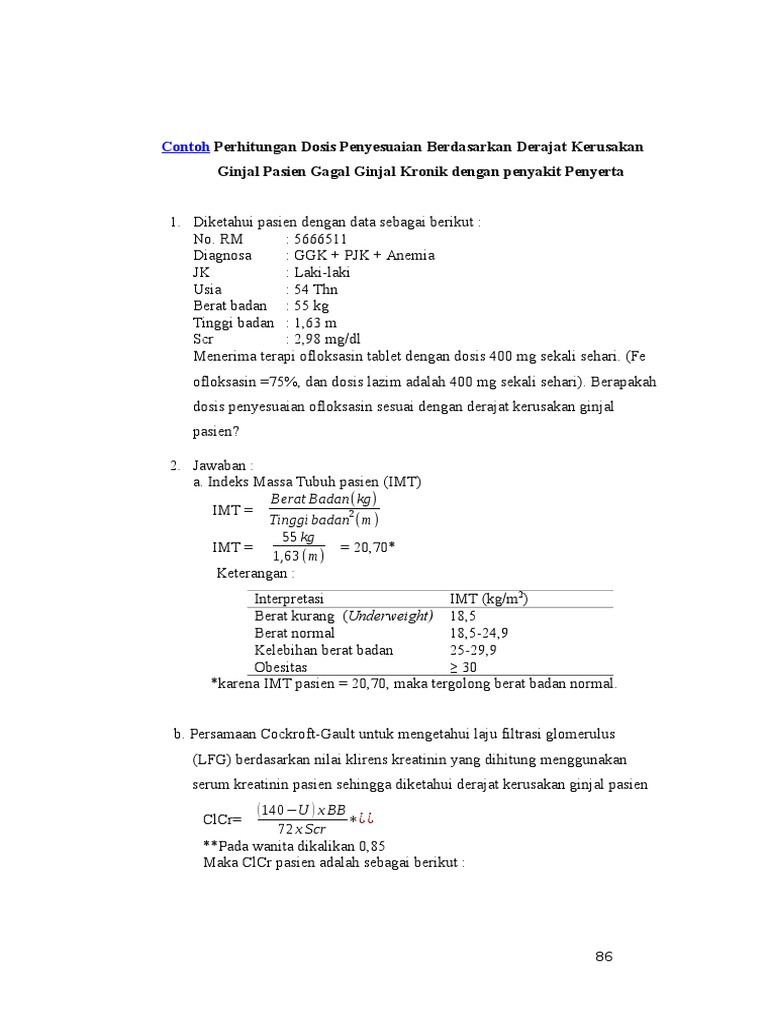 Contoh Perhitungan Dosis