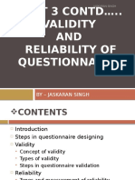 Validity and Reliability of Questionnaires