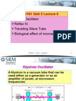 Ph0101 Unit 2 Lecture 6: Klystrooscillator Reflex KL Traveling Wave Tube Biological Effect of Microwaves
