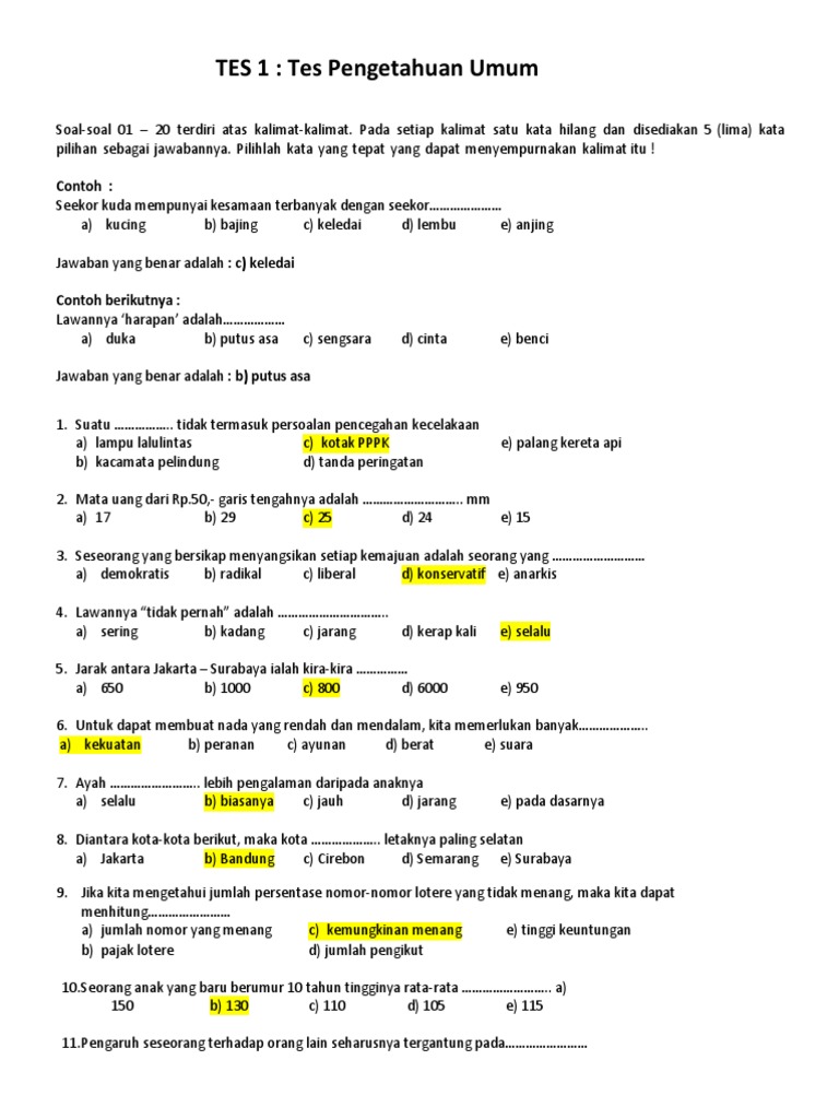 27+ Kunci Jawaban Aptitude Test PNG