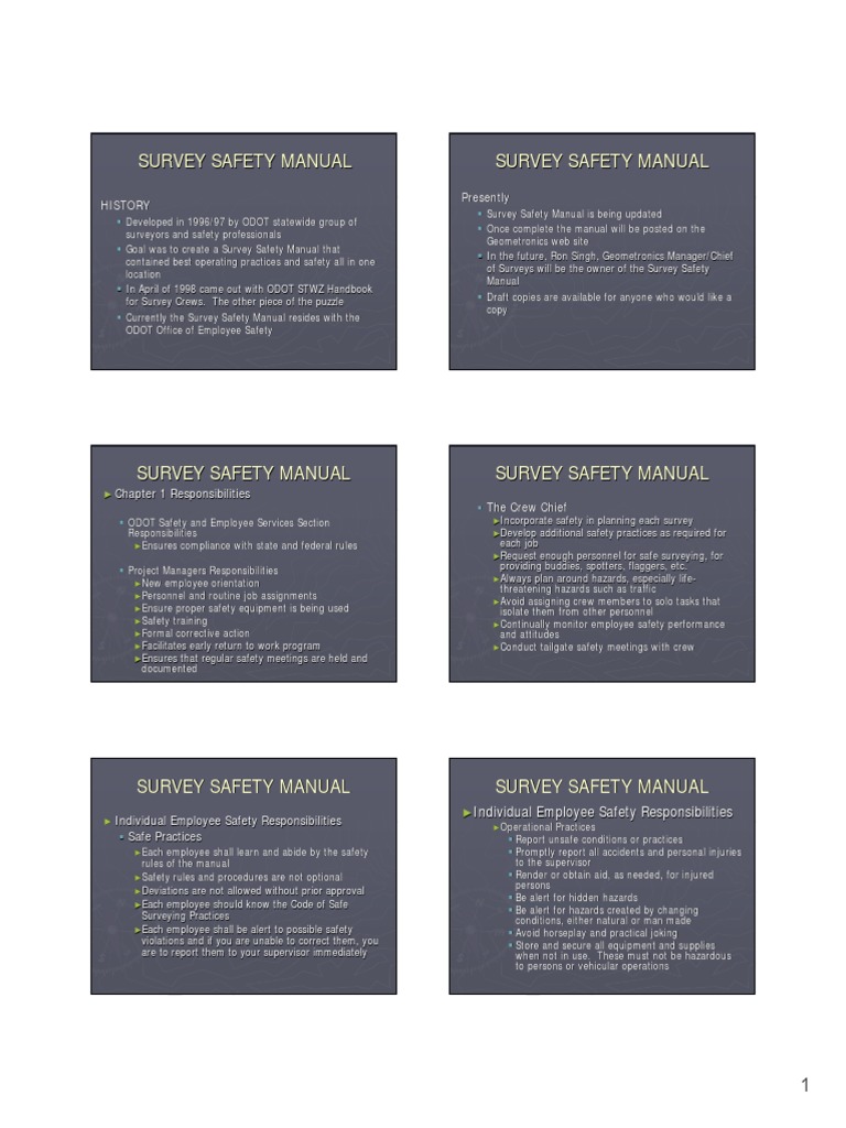Survey Safety Manual Traffic Surveying