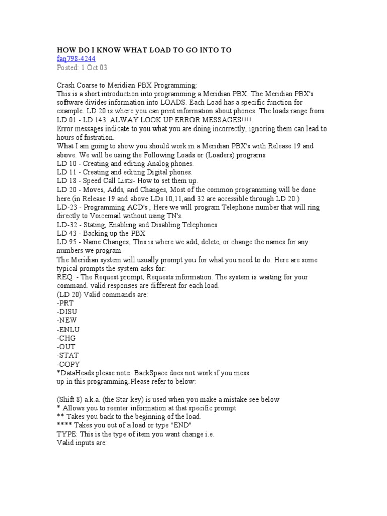 Nortel Commands | PDF | Telephone Numbering Plan | Voicemail