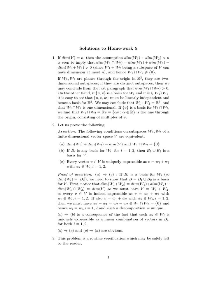 Solutions To Home-Work 5 | PDF