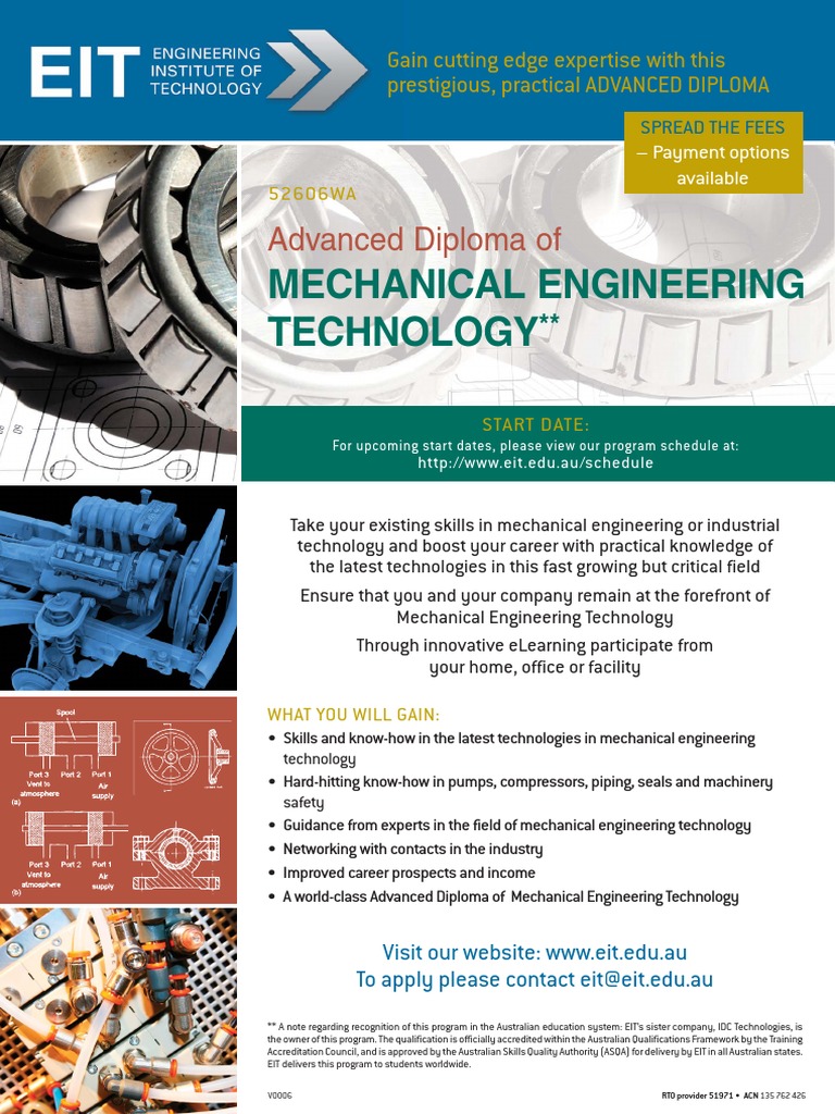 EIT Adv Dip Mechanical Engineering Technology DME Brochure Full
