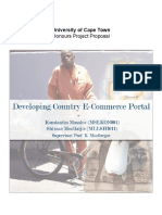 University of Cape Town: Honours Project Proposal