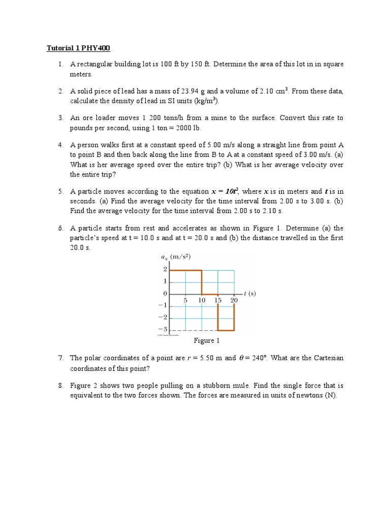 Tutorial 1 PHY400 | PDF