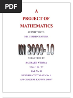 Download MATHS PROJECT Kendriya Vidyalaya No1 Chakeri KanpurInDIA by SAURABH VERMA SN30462999 doc pdf